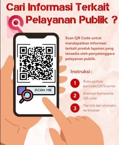 Mencari Informasi Terkait Pelayanan Publik? Scan QR Ini Untuk Mendapatkan Informasi nya ya.