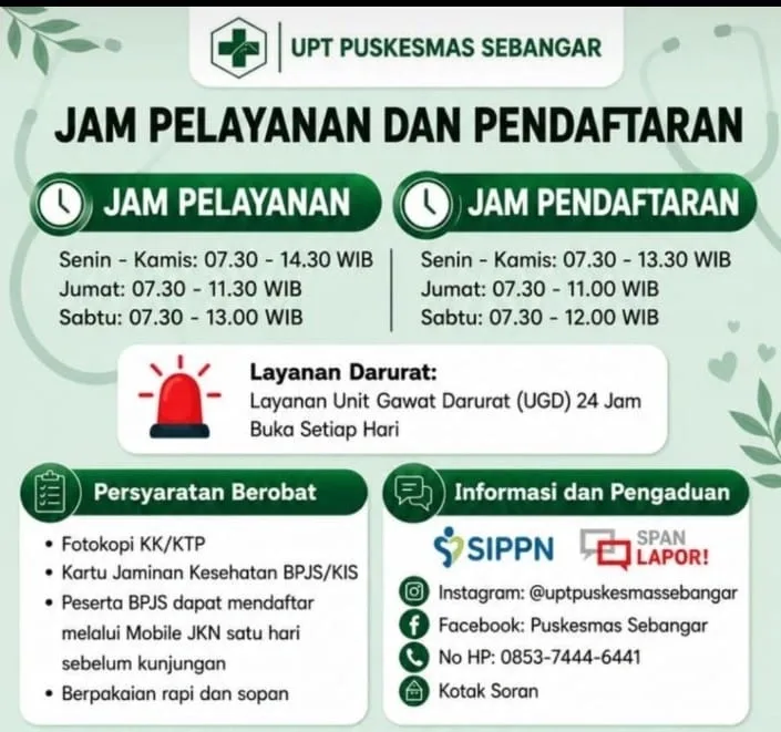 Jam Pendaftaran Dan Pelayanan